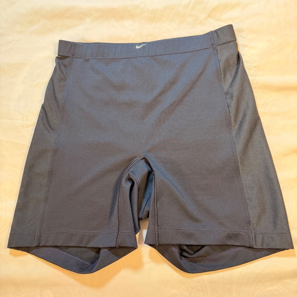 Nike Dri-FIT Compression Shorts Women XL Navy Blue Mesh Panel 282524